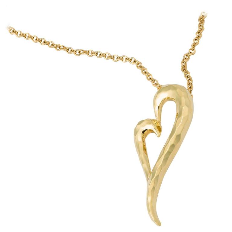 Henry Dunay Gold Faceted Heart Pendant For Sale