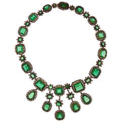 Silver-Topped Gold, Emerald & Diamond Necklace, First Quarter 19th Century 1