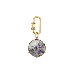 Floating Rough Cut Diamond & Amethyst Affirmation Pendant on Amethyst Lock