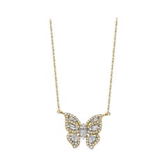 Transformation Diamond and Gold Butterfly Necklace