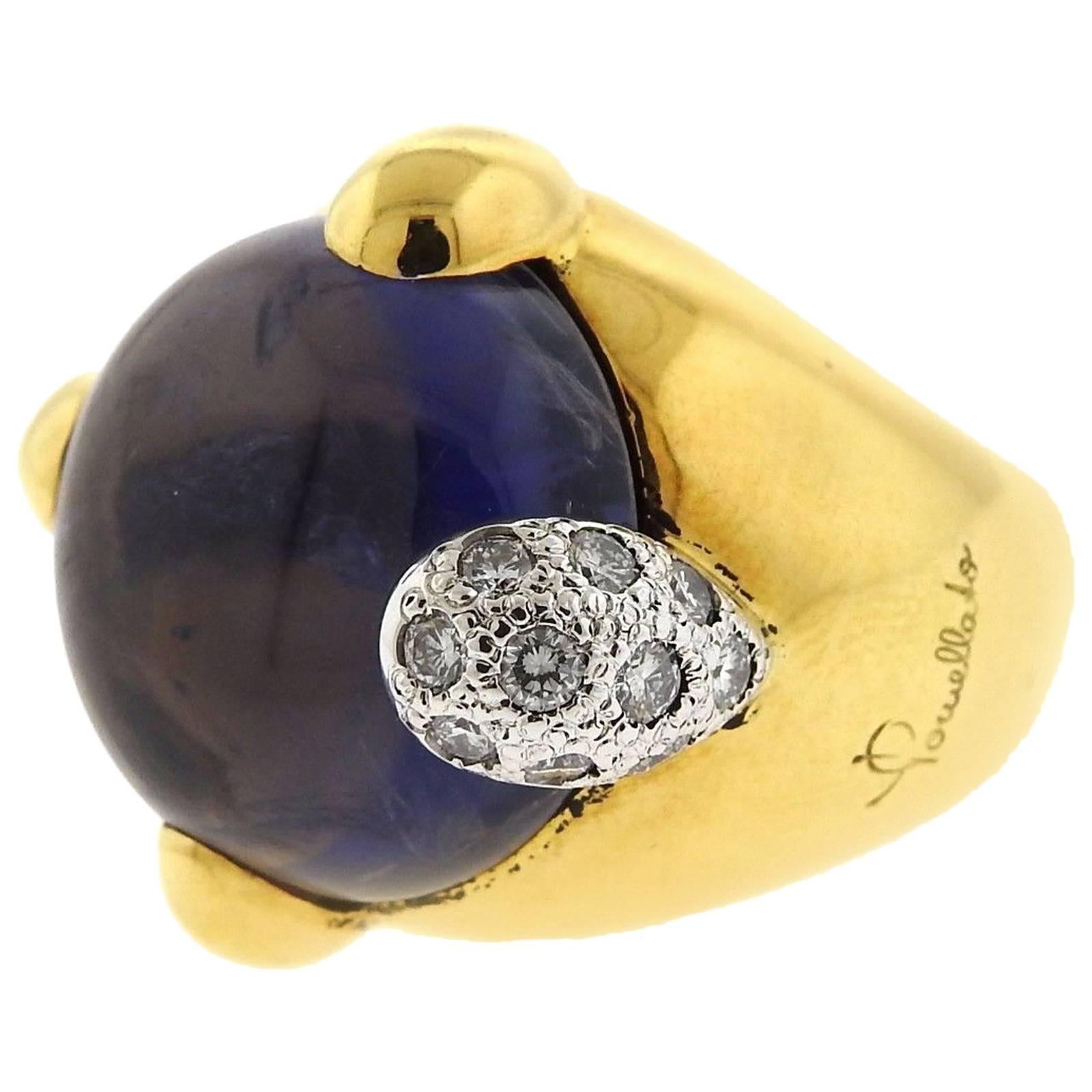 Pomellato Gold Purple Quartz Diamond Ring