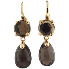 Pomellato Lola Gold Smokey Quartz Drop Earrings