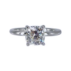 J. Birnbach, bague de fiançailles solitaire en diamant coussin de 1,60 carat certifié GIA