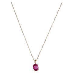 14K 0.78ctw Tourmaline Pendant Necklace - Elegant Gemstone Statement Jewelry