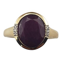 14 Karat Yellow Gold Ruby and Diamond Ring Size 8 #15720