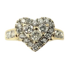 14 Karat White Gold Diamond Heart Ring Size 6.25 #15699
