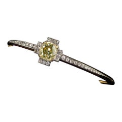 Antique Victorian 18K Yellow Gold Fancy Yellow Old Mine Diamond Bangle - GIA