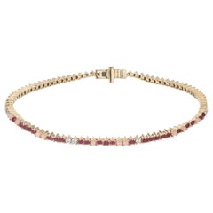Adina Reyter Amalfi Ruby + Diamond + Pink Opal Rounds Tennis Bracelet - Y14 