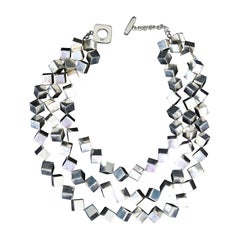 Massive Multi Cube Solid Silver 925 Necklace