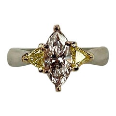 Diamant marquise certifié GIA de 1,01 carat, Nature, rose très clair
