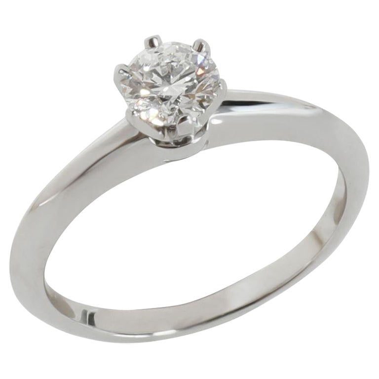Tiffany & Co. Platinum .40 Carat Diamond Engagement Ring 4.5 For Sale