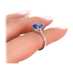 3.78ct Ready to Ship Hayden 14kt Ombre Blue Sapphire Hidden Halo Oval Ring