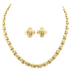 Tiffany & Co. Paloma Picasso Signature X Gold Necklace and Earrings