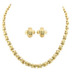 Tiffany & Co. Paloma Picasso Signature X Gold Necklace and Earrings 6