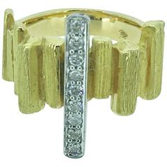 S. Van Giel Modern Gold and Diamond Ring