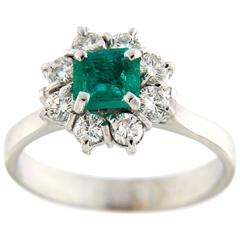 1960s tiny emerald and diamond ring