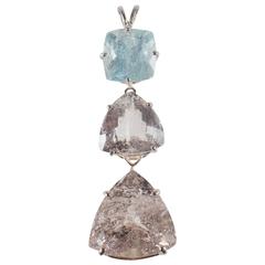 Three Beryl Descending Pendant in Sterling Silver 5