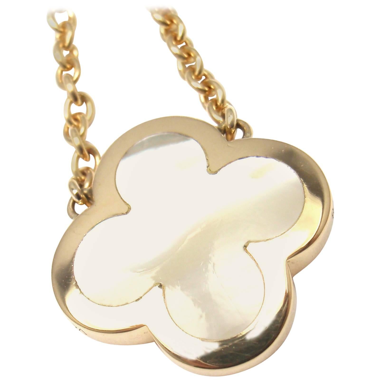Van Cleef 
Arpels Pure Alhambra Mother Of Pearl Gold Pendant Necklace