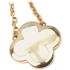 Van Cleef & Arpels Pure Alhambra Mother Of Pearl Gold Pendant Necklace