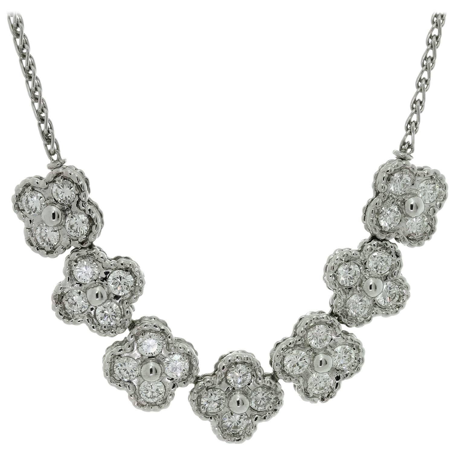 VAN CLEEF & ARPELS Arno Alhambra Diamond White Gold Necklace