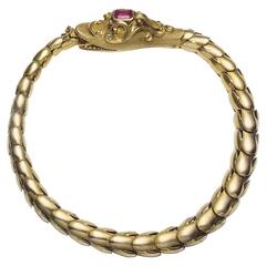 Victrorian Snake Gold Bracelet