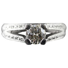 Modern Split Shank Diamond Engagement Ring