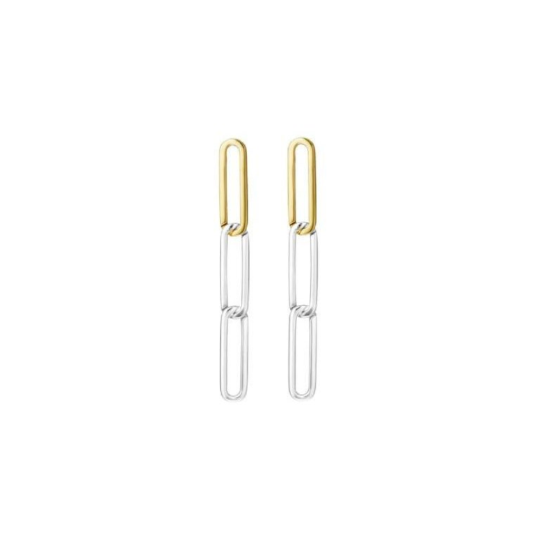 KINRADEN THE SIGH III MEDIUM Earring - sterling silver, 1 gold link (a pair) For Sale