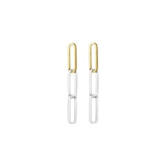 KINRADEN THE SIGH III MEDIUM Earring - sterling silver, 1 gold link (a pair)