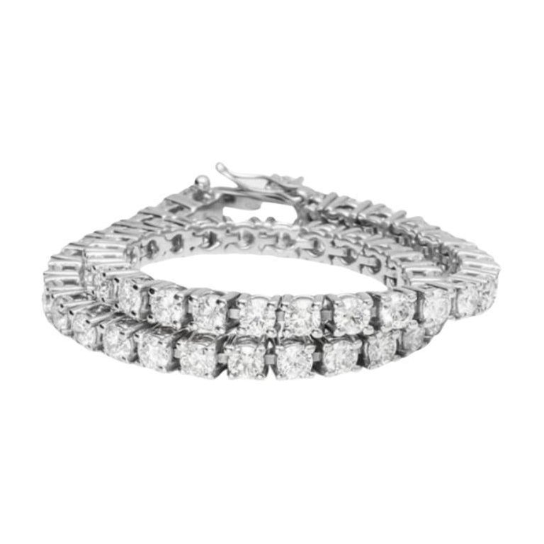 Certified 5.00 carats of natural diamonds on 18k gold tennis bracelet