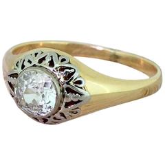 Art Deco 0.80 Carat Old Cut Diamond Solitaire Ring, circa 1940