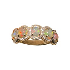 Effy Fire Opal & Diamond Ring In 14k