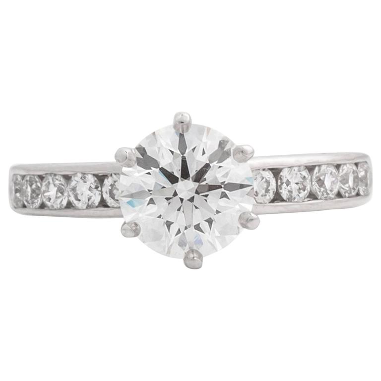 Tiffany and Co. Platinum 1.27ct GIA Certified Diamond Solitaire