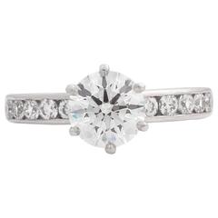 Tiffany & Co. Platinum 1.27ct GIA Certified Diamond Solitaire Engagement Ring