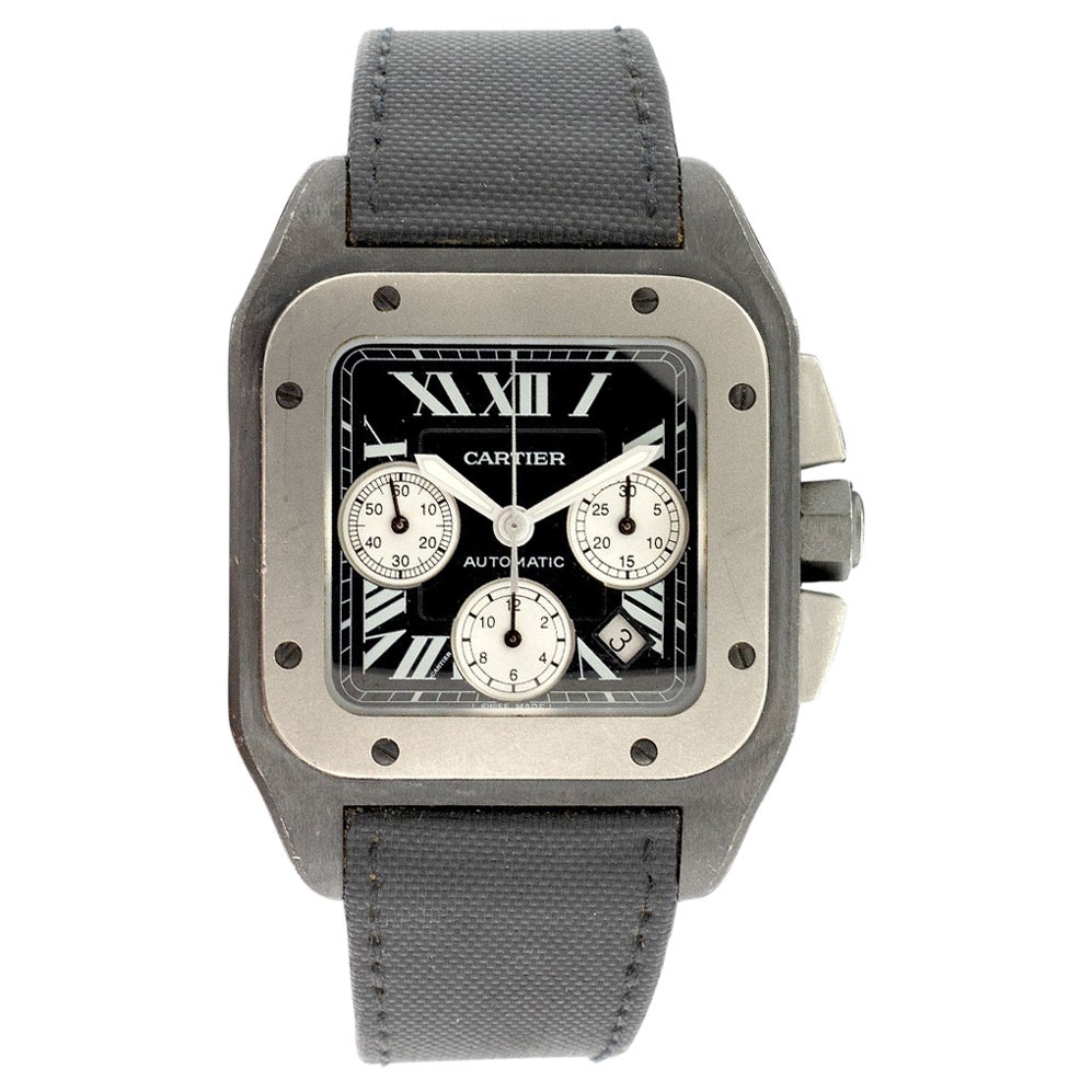 Reloj Cartier Santos 100 XL Ti Esfera Cron grafo Negro