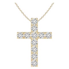 ANGARA Natural 1.75cttw Diamond Cross Pendant in 14K Yellow Gold (Color- H, SI2)
