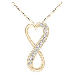 ANGARA Natural 0.1cttw Diamond Infinity Heart Pendant in 14K Yellow Gold(H, SI2)