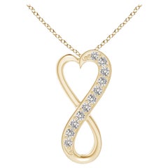ANGARA Natural 0.1cttw Diamond Infinity Heart Pendant in 14K Yellow Gold (I-J)