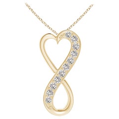 ANGARA Natural 0.2cttw Diamond Infinity Heart Pendant in 14K Yellow Gold (I-J)