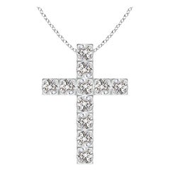 ANGARA Natural 1.75cttw Diamond Cross Pendant in Platinum (Color- I-J, I1-I2)