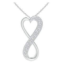 ANGARA Natural 0.2cttw Diamond Infinity Heart Pendant in 14K White Gold (H, SI2)
