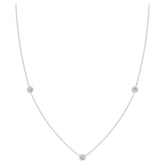 Collier en or blanc 14K avec chaîne de diamants ronds naturels 0,33cttw (I-J, I1-I2)