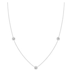 Collana con catena di diamanti tondi naturali da 0,5 carati in oro bianco 14K (I-J, I1-I2)