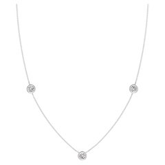 Natural Round 0.75cttw Diamond Chain Necklace in 14K White Gold (I-J, I1-I2)