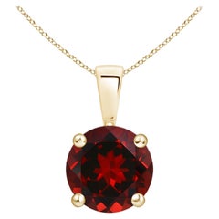 ANGARA Natural Classic Round 2.20ct Garnet Solitaire Pendant in 14K Yellow Gold