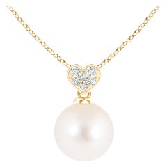 Freshwater Cultured Pearl Pendant with Heart-Shaped Bale in 14K Yellow Gold