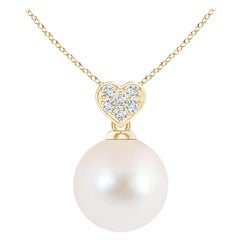 Freshwater Cultured Pearl Pendant with Heart-Shaped Bale in 14K Yellow Gold