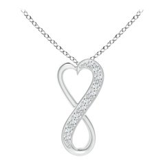 ANGARA Natural 0.05cttw Diamond Infinity Heart Pendant in Platinum (G, VS2)