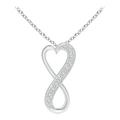 ANGARA Natural 0.05cttw Diamond Infinity Heart Pendant in Platinum (H, SI2)