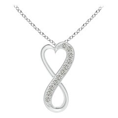 ANGARA Natural 0.05cttw Diamond Infinity Heart Pendant in Platinum (Color-K, I3)