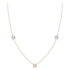 ANGARA Natural Round 0.75cttw Diamond Chain Necklace in 14K Rose Gold (G, VS2)